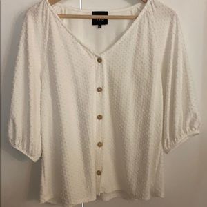 Womens w5 blouse white button down M